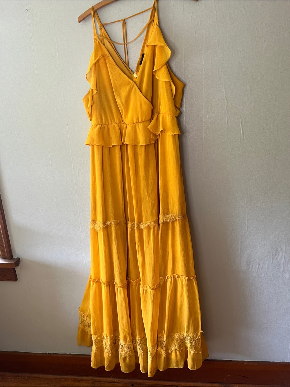 Torrid Yellow Ruffle Maxi Dress - Women's Summer Wrap Style